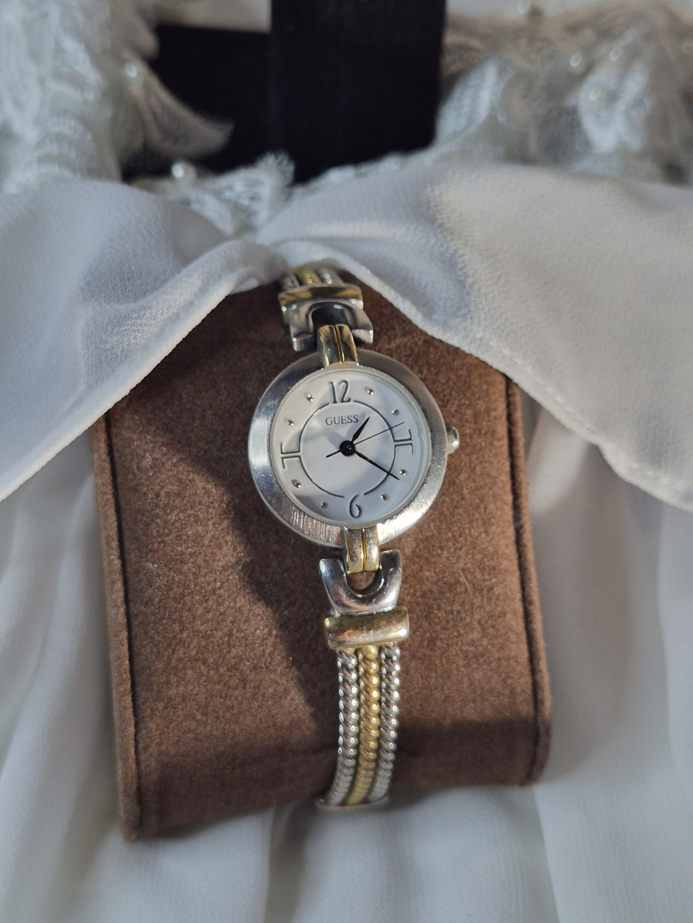 GUESS Two-Tone Silver and Gold Ladies Bracelet Watch